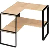 Étagère d'angle 2 niveaux en métal noir l 40 x p 40 x h 35 cm - five