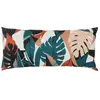 Coussin d'extérieur avec imprimés motifs feuillages Deyo bleu canard