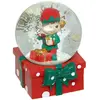 Boule à neige lutin décor paquet cadeau 65mm Feeric Light & Christmas