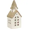 FEERIC LIGHTS & CHRISTMAS Déco Lumineuse Maison en céramique 1 LED Blanc chaud H 15.5 cm