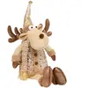 Déco de Noël Personnage assis Beige et Doré pailleté H 52 cm