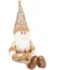 Déco de Noël Personnage assis Beige et Doré pailleté H 52 cm