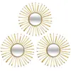 ATMOSPHERA Lot de 3 miroirs ronds D24 Warren métal doré