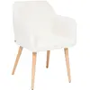 Fauteuil à dîner "Visoca" bouclette blanc - Atmosphera createur d'interieur - Blanc