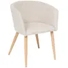 Fauteuil à dîner "Marlo" hêtre beige - Atmosphera createur d'interieur - Gris