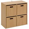 Étagère - 5five - Tasso - 4 cases - Marron - Mélamine - À monter soi-même