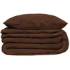 3S. x Home Parure de lit 3 pièces Flora gaze de coton marron 240x220cm