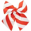 Déco de Noël Noeud rayures Rouge et Blanc 20 x 24 cm