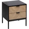 3S. x Home Chevet Chevrons 2 tiroirs effet pin naturel et noir