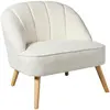 Fauteuil "Naova" bouclette blanc - Atmosphera createur d'interieur - Blanc