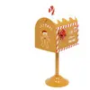 Boîte aux lettres Père Noël Pain d'épice en métal imprimé H 32 cm