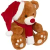 Déco Noël Peluche Ours avec bonnet et écharpe rouge H 50 cm