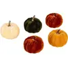 Déco de Noël Lot de 5 Citrouilles en velours