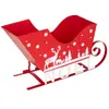 Déco Noël Traineau en métal Rouge H 35 cm