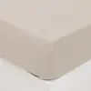 AC-DECO - Drap Housse bonnet 27 cm 100% Coton lavé 140x190 cm - Blanc Ivoire