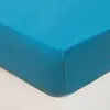 AC-DECO - Drap Housse bonnet 27 cm 100% Coton lavé 140x190 cm - Bleu Canard