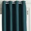 HOMEMAISON Rideau thermique et isolant uni polyester bleu canard 140x260 cm