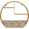 Atmosphera Etagère murale ronde en métal - Gold - L. 39 x l. 10,3 x H. 36 cm