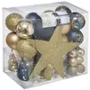 NIUBÓ Atmosphera Kit de décoration pour sapin de Noël - 44 Pièces - Bleu et Or