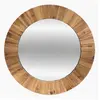 Miroir - ATMOSPHERA - D83 cm - Bois de Sapin - Verre - Rond - Contemporain