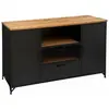 Buffet 2 portes Cierna noir 140x85cm - Atmosphera créateur d'intérieur