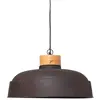 ATMOSPHERA Luminaire Suspension en Métal aspect vieilli et Bois de Manguier D 57 cm