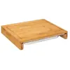 Five - Planche à découper en Bambou avec bac tiroir intégré en INOX 35 x 28.5 cm