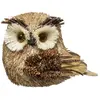 Fééric Lights and Christmas - Hibou Pomme de Pin Glacé 15cm Naturel