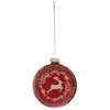 Pp No Name Boule de Noël en Verre Renne Couronne 8cm Rouge