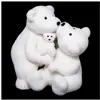 FEERIC CHRISTMAS Créateur d'intérieur - Ours Bisou avec Bébé Déco Manteau 40cm Blanc