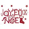 FÉÉRIC LIGHTS AND CHRISTMAS Sticker floqué Joyeux Noël - Rouge - Décoration de fête - 28,5 x 40 cm