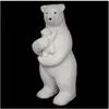 3S. x Home Décoration polyfoam ours avec bébé blanc