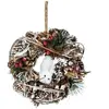 Couronne de Noël Marron glacé personnage pommes de pin D19cm - Feeric lights & christmas