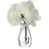 ATMOSPHERA Composition Florale & Vase 3 Pivoines Verre 25cm Transparent