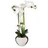 Atmosphera - Orchidée Artificielle - Vase Argent en céramique - H53 cm