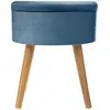 Atmosphera Créateur D'intérieur - Tabouret coffre Tess velours bleu