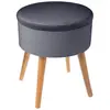 Atmosphera Créateur D'intérieur - Tabouret coffre Tess velours gris ardoise