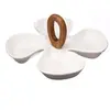 5five Secret de Gourmet - Plat Apéritif à Poignée Trèfle 28cm Blanc