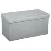 ATMOSPHERA Pouf pliable double Tomaz - Gris clair - L 75,7 x P 37,5 x H 38 cm TU