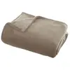Atmosphera - Grand plaid en Flanelle uni - 180x130 cm - Beige Lin