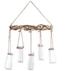 Atmosphera Set 5 Soliflores en Verre avec Suspension en Corde et Bois