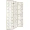 Paravent - Atmosphera - Nomade - Blanc - H170 cm - MDF et Paulownia