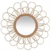 Atmosphera - Miroir mural rotin scandi Fleur - Diam. 56 cm - Fleur