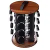 FIVE Simply Smart - Présentoir à Epices Rotatif Acacia 16 Pots Naturel