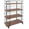 ATMOSPHERA 3S. x Home Etagère à Roulettes 4 Etages Structure en Acier Noir TONY