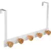 Ac-deco - Patère 5 têtes métal et bambou blanc - 5five