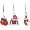 FEERIC LIGHTS & CHRISTMAS Déco de Sapin Lot de 3 Formes en Bois avec fourrure blanche