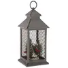 FEERIC LIGHTS & CHRISTMAS Déco de Noël Lumineuse Lanterne grillagée avec 3 Bougies 3 LED H 31 cm