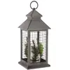 FEERIC LIGHTS & CHRISTMAS Déco de Noël Lumineuse Lanterne grillagée avec 3 Bougies 3 LED H 31 cm