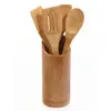FIVE Simply Smart - Lot de 4 Ustensiles & Pot de Cuisine Bambou Naturel